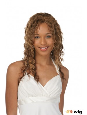 Layered Good Curly Auburn Long Human Hair Lace Front Wigs