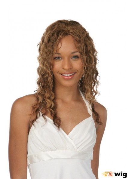 Layered Good Curly Auburn Long Human Hair Lace Front Wigs