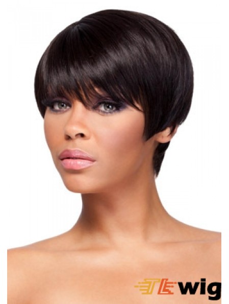 Cropped Auburn Straight Boycuts Gorgeous African American Wigs