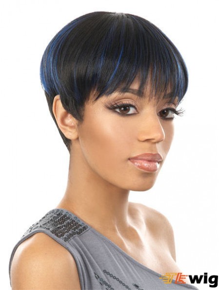 Cropped Black Straight Boycuts New African American Wigs
