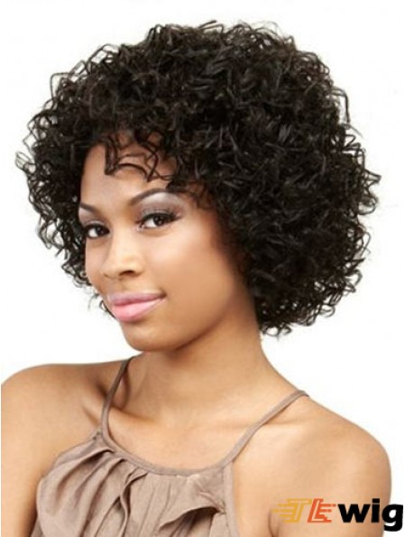 Chin Length Black Kinky Without Bangs Online African American Wigs