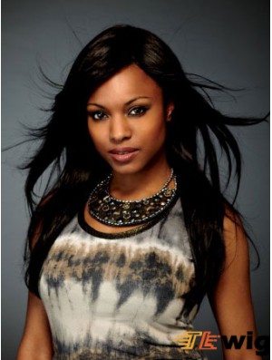 Trendy Long Straight 18 inch Synthetic Glueless Lace Front Wigs