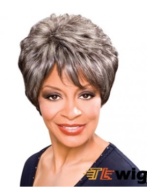 Synthetic Best Short Wavy Grey Wigs