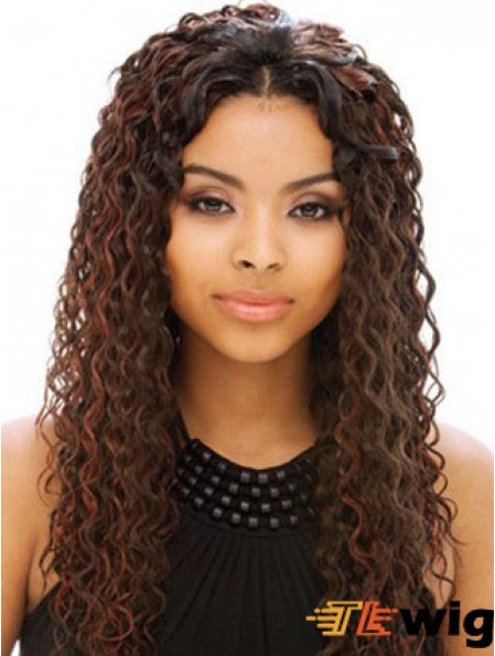 Long Auburn Without Bangs Curly Online Full Lace Wigs
