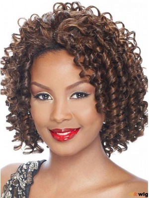 Remy Brown Chin Length Afro Hair Wigs