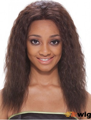 16 inch Brown Shoulder Length Without Bangs Wavy Popular Lace Wigs