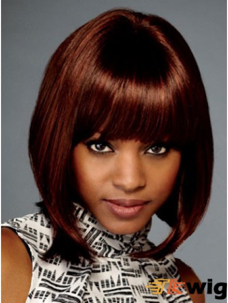Lace Front Chin Length Straight Auburn Cheap Bob Wigs