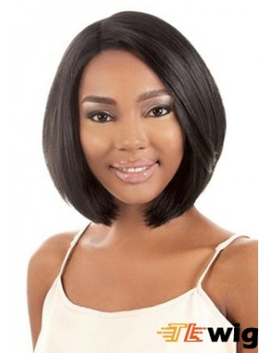 11 inch Chin Length Synthetic Black Bobs Capless Hairsyles For Black Woman