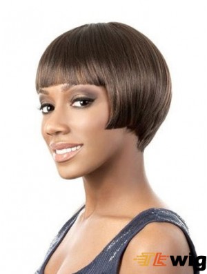 Lace Front Short Yaki Brown Amazing Bob Wigs