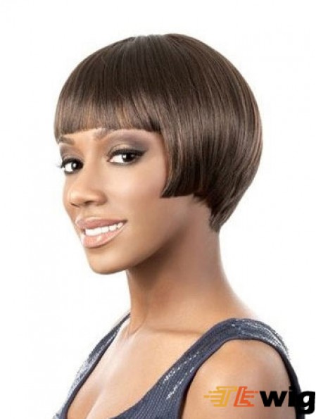 Lace Front Short Yaki Brown Amazing Bob Wigs
