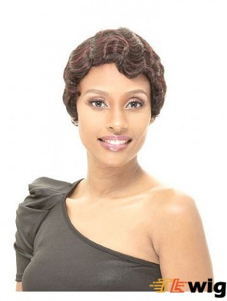 Short Brown Straight Layered Amazing African American Wigs