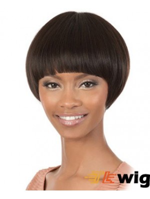 Short Brown Straight Bobs Cheapest African American Wigs