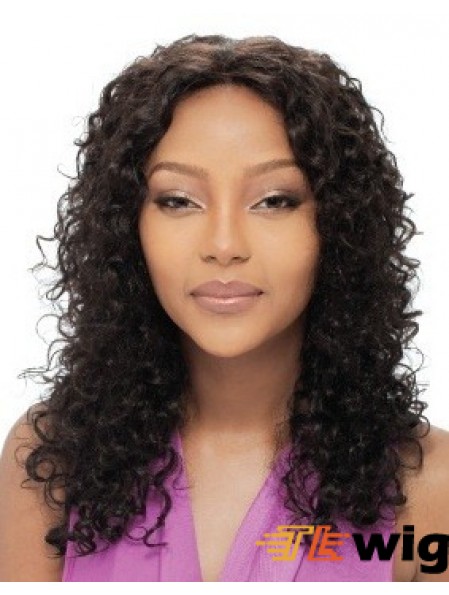 Long Black Curly Without Bangs Amazing African American Wigs