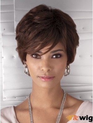 Cropped Auburn Wavy Layered Cheapest African American Wigs