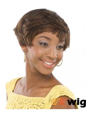 Short Brown Wavy Boycuts Incredible African American Wigs