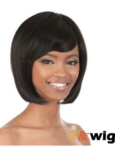 Chin Length Black Straight Bobs Popular African American Wigs