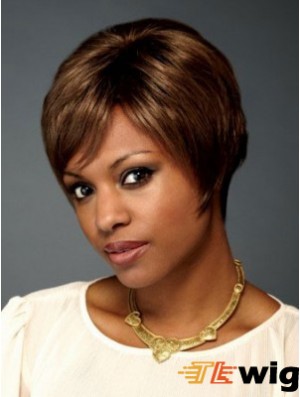 Straight Layered Chin Length Brown Soft Lace Front Wigs