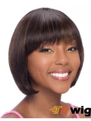 Chin Length Auburn Straight Bobs Cheapest African American Wigs