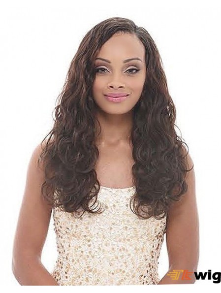 Long Brown Wavy Without Bangs Online African American Wigs