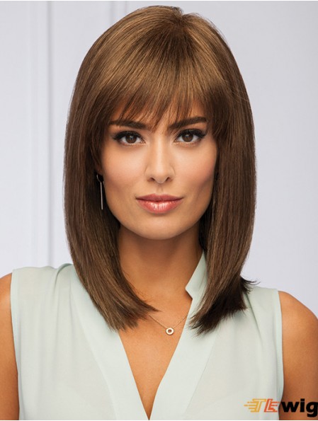 Monofilament 14 inch Straight Brown African Hairstyles