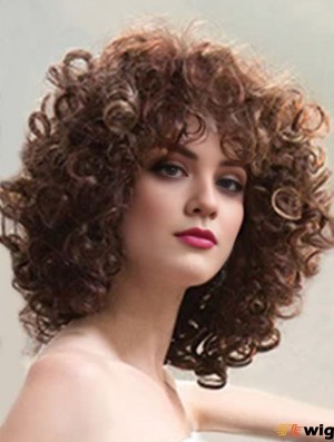 Ladies Synthetic Wigs Shoulder Length Curly Style Layered Cut