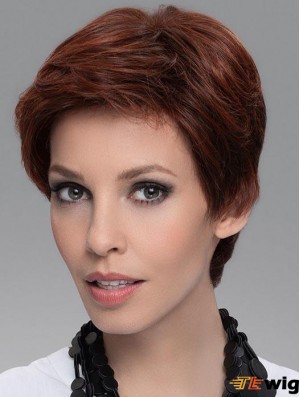 4 inch Straight Durable Boycuts 100% Hand-tied Synthetic Wigs