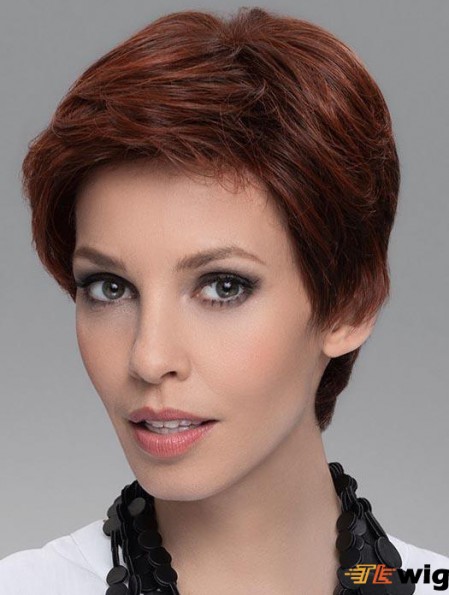 4 inch Straight Durable Boycuts 100% Hand-tied Synthetic Wigs