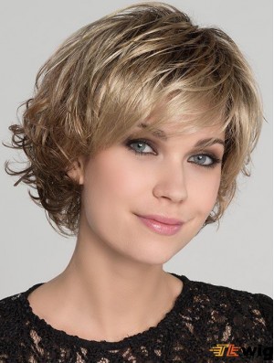 Blonde Wavy Short Synthetic Bob Hair Wigs