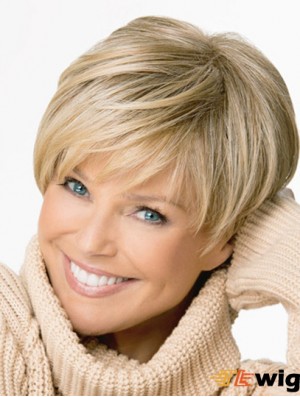 Synthetic Cropped Length Straight Style Boycuts Wigs