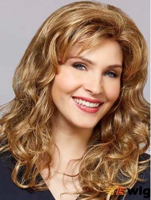 Layered Capless 16 inch Wavy Blonde Long Wigs