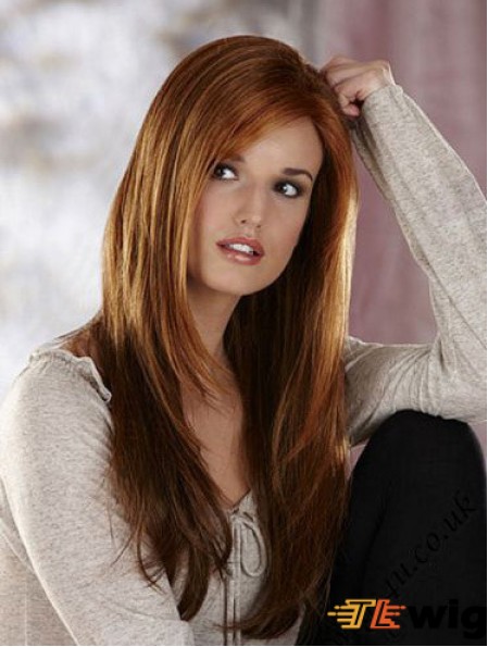 Without Bangs Capless 18 inch Straight Auburn Long Wigs