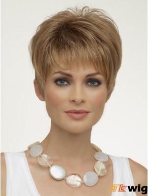 Natural Synthetic Wigs Boycuts Cropped Length Blonde Color