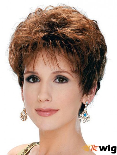 Classic Lady Wig With Capless Synthetic Curly Style Short Length