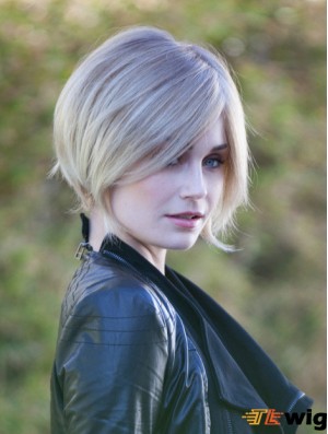 10 inch Chin Length Blonde Straight Fashion Bob Wigs