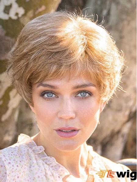 Blonde 8 inch Boycuts Short Sassy Monofilament Wigs