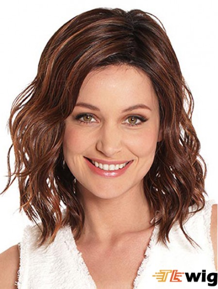 Auburn 14 inch Without Bangs Shoulder Length Top Monofilament Wigs