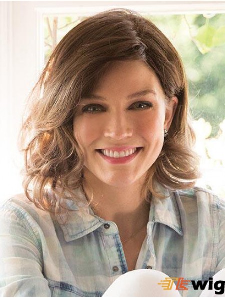 Brown Shoulder Length Curly Layered 12 inch Good Medium Wigs