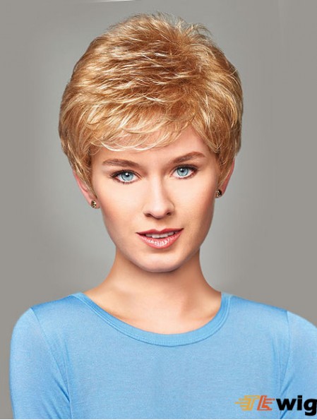 Buy Synthetic With Capless Short Length Blonde Color