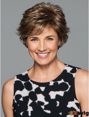 Capless Blonde 8 inch Cropped Layered Synthetic Wigs