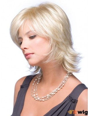Capless 12 inch Wavy Brown Layered Synthetic Hair Wig
