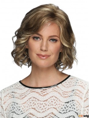 Lace Front 12 inch Wavy Blonde With Bangs Wigs