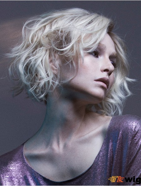 Synthetic Lace Front Wigs UK Blonde Color Curly Style Chin Length