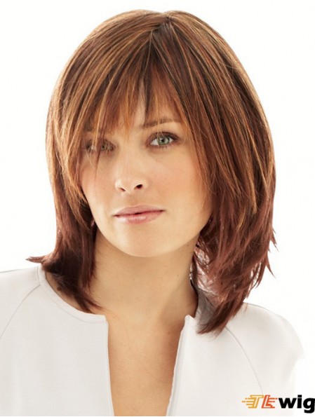 Synthetic Wigs Online UK With Monofilament Layered Cut Straight Style
