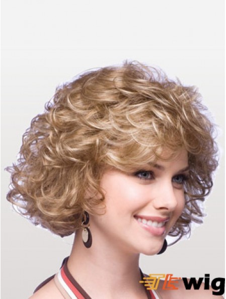 Synthetic Cheap Wigs With Capless Layered Cuts Chin Length Blonde Color
