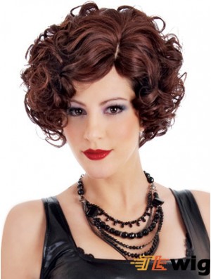 Auburn 10 inch Short Curly Layered Sleek Short Hair Wigs Synthetic