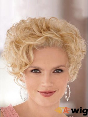 High Quality Blonde Short Curly Classic Lace Front Wigs