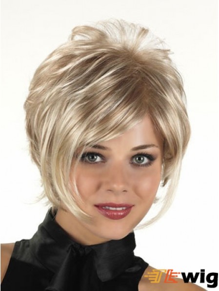 Synthetic Wigs For Sale With Capless Blonde Color Curly Style