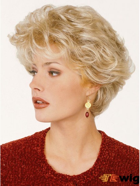 Synthetic Hair Classic Cut Blonde Color Short Length