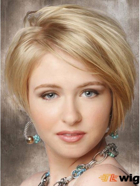 Synthetic Lace Front Wigs Cheap Chin Length Bobs Cut Blonde Color