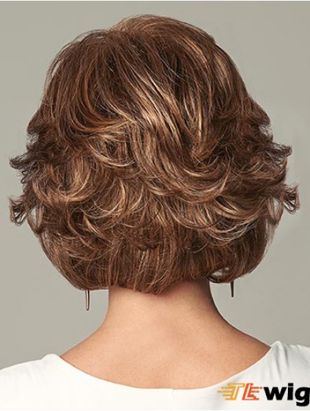 Flexibility Auburn Chin Length Layered Wavy Glueless Lace Front Wigs